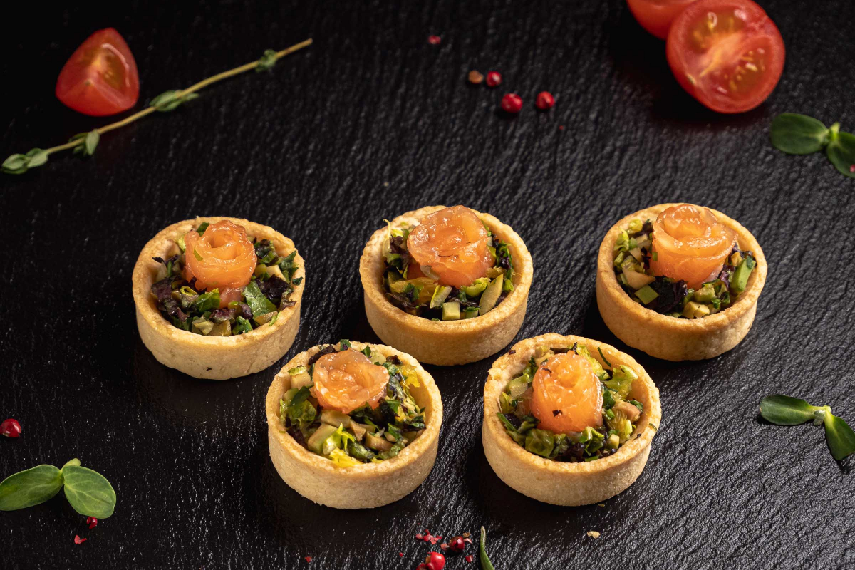 Тарталетти Семга/апельсин/Романо